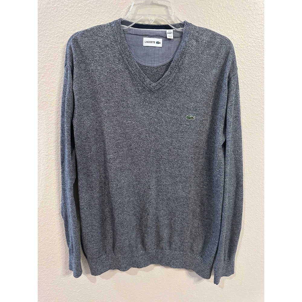Lacoste V-Neck Sweater Cotton‎ Blend Long Sleeve Casual Classic Fit 3XL